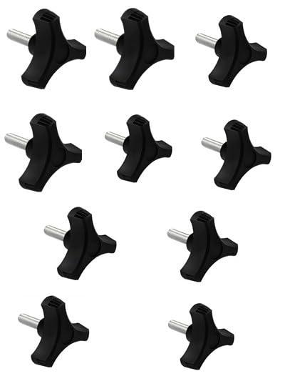 3/8"-16 Male Thread Wing Nut Knob 2 inch Diameter with 1.25 inch Long Threaded Post for Lawn Mower, Woodworking Jigs, Clamps Umbrella Base, (Pack of 10)