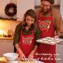 HUGANE Merry Christmas Baking Apron with Pockets, Gifts for Baking Lovers, Holiday Winter Snowflake Christmas Baker Waterproof Adjustable Cooking Apron for Kitchen Dishwashing Grilling