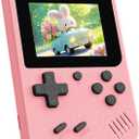 Retro Gaming Console, Built-in 400 Classic Retro Game Console, 3.0 Inch IPS Screen Retro Handheld Game Console, 1020mAh Rechargeable Battery, Portable Arcade Video Gaming Console (Pink)