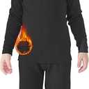 Zando Toddler Thermal Underwear Set for Kids - Winter Base Layer Long Johns for Boys Girls Long Underwear for Skiing (X-Large (110) /4T-5T, Black)