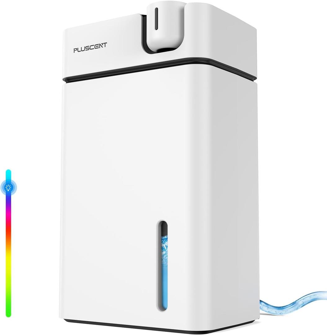 Dehumidifier, PLUSCENT Dehumidifiers for Home with Drain Hose, 1000 sq.ft Dehumidifier for Basement Bathroom Bedroom and Closet, with 88 OZ Water Tank, Auto Defrost, Auto Shut Off, Sleep Mode