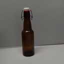 Amber Beer Bottles with Flip Caps, 12oz Glass Bottle with Swinging Top for Airtight Lids, Home Brewing and Fermentation Kombucha, Vanilla Extract, Beverage, Water, Kefir (12 Pack)