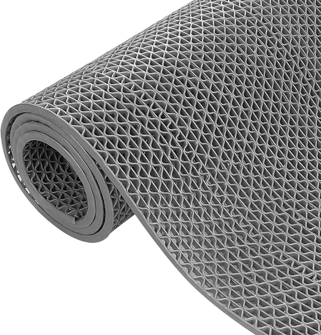 uyoyous Drainage Floor Mat 3x16.4 ft Commercial Non Slip Pool Mats PVC Rubber Mat with Holes Grease Resistant Anti-Fatigue for Drain, Deck, Pool, Kitchen