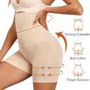 Tummy Control Shapewear Shorts for Women, High Waist Faja Body Shaper Underwear Under Dresses Nude