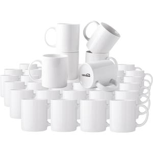 GBHOME 12 OZ Off White Coffee Mugs, Ceramic Bulk Coffee Mugs with Large Handle for Man, Woman, Light Weight Coffee Mugs Set for Latte/Cappuccino/Cocoa/Milk, Dishwasher & Microwave Safe, 36Pcs