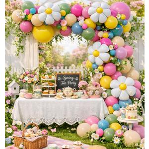 Wildflower Balloon Arch Garland kit 164pcs for Boho Bridal Shower Little Baby in Bloom Baby Shower Girls Spring Floral Daisy Birthday Party Decoration (Wildflower)