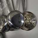 Teenyyou 8 Pcs Portion Control Serving Spoons Portion Scoops Cups Solid and Slotted Stainless Steel Ladle Spoon for Food, Serving Utensils Set for Parties(Black,6 oz)