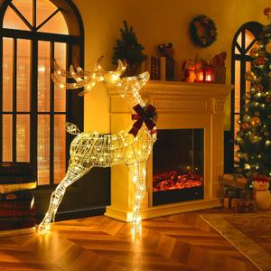 Lighted Standing Reindeer with Stakes for Christmas Decoration Lighted Standing Reindeer with Stakes for Christmas Decoration