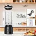 Portable Blender for Smoothies and Shakes, 18oz Rechargeable Electric Personal Juicer Cup with Dual Mode, 6 Sharp Blade Drink Mixer Bottle with Leakproof-Lid & Sip Spout for Kitchen/Travel/Gym