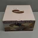 Chocolate Fondue Pot Set Electric Melting Machine, 4-Cup Capacity 4 Trays 5 Forks 1 Spatula Cheese Warmer, Ideal Gift for Couple Family & Date Night Idea House Warming Holidays Essentials (Cream White)