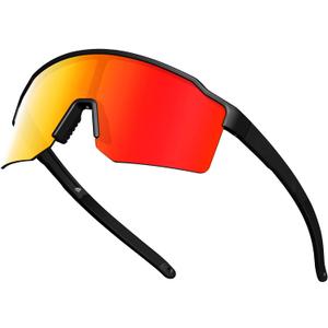 FMY TR90 Unisex Bike & Softball Sunglasses, Polarized UV400 Sports Glasses for Running/Cycling/Baseball