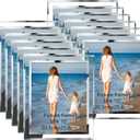 Hoikwo Bulk 8x10 Picture Frames, 12 Packs Silver Photo Frames 8 by 10, Glass Wedding Frames 8x10, Clear Mirror Wedding Photo Frames, Only for Tabletop Display Vertically or Horizontally