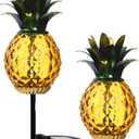 Solar Lanterns Outdoor Waterproof Glass Pineapple Garden Decor, Hanging Solar Stake Lights Yard Art, Outside Patio Decorations Gardening Birthday Gifts for Mom Grandma Women, 2 Pack