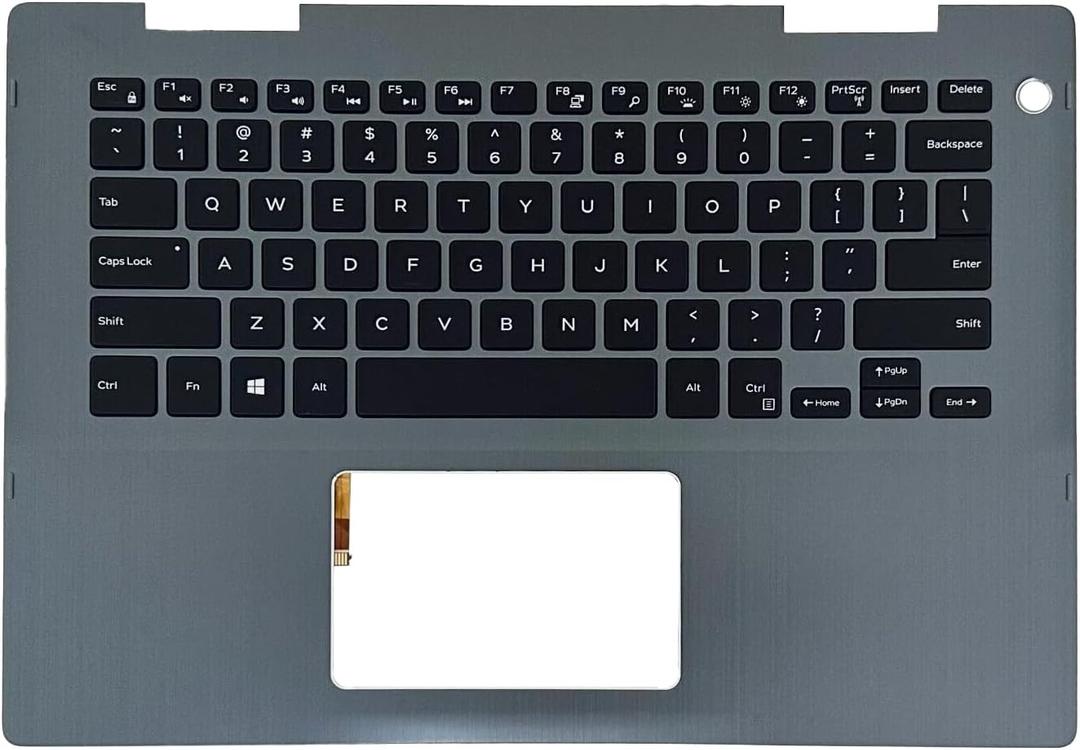 Replacement Laptop Upper Case Palmrest Backlit Keyboard Assembly Part for Dell Inspiron 14 5481 5482 5485 5491 09VMHF 9VMHF Gray