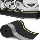 RV Skirting for Travel Trailers & 5th Wheels - Heavy Duty Insulated Camper Skirt Kits for Winter, All Weather Waterproof Windproof Cold Weather & UV Underpinning Cover, Black 65.6ft x 2.6ft