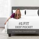 Deep Pocket Queen Bed Sheets  4-Piece Includes: Real 16 Inch Extra Deep Pocket Fitted Sheet [Best-Fit for 14-18 Mattress]  Oversize Flat Sheet  1 Zipper Closure Pillowcase  Bright White