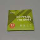 Rabenda 12 Pcs Rug Tape, Non Slip Rug Pads Grippers for Hardwood Floors and Tiles, Reusable Carpet Tape for Area Rugs, Double-Sided Adhesive Rug Stickers Keep Corners Flat (Black)