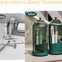 Toothbrush Holders with Cover, Drainage Rotating Electric Toothbrush Organizer, 3 Slots Tooth Brush Holder for Bathroom Counter, Green