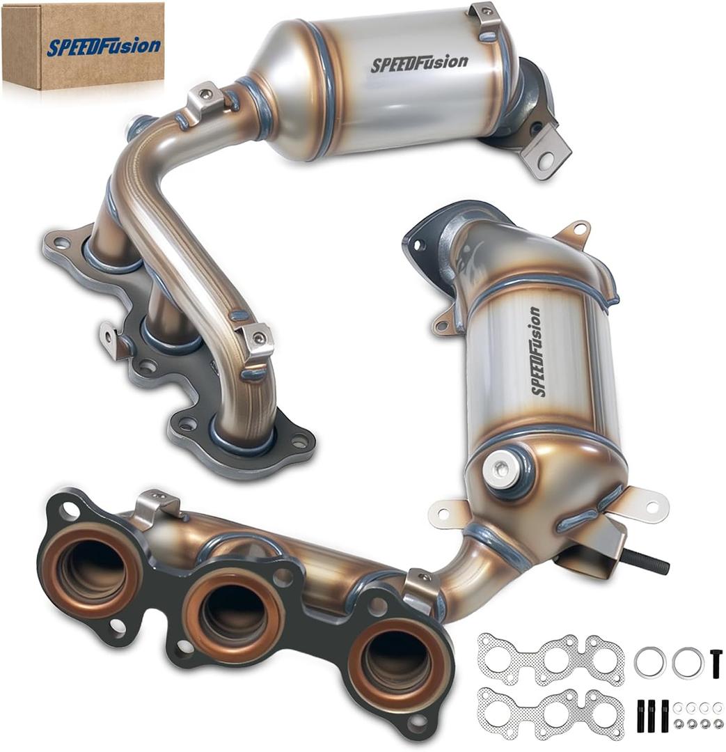 Front & Rear Catalytic Converter Compatible with 2004 2005 2006 Lexus RX330, 2004-2007 Toyota Highlander, 2004-2006 Toyota Sienna AWD ONLY 3.3L V6 Catalytic Convertor (EPA Compliant)