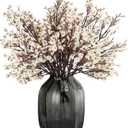 JAKY-Global Babys Breath Fabric Cloth Artificial Flowers 6 Bundle European Fake Silk Plants Decor Wedding Party Decoration Bouquets Real Touch DIY Home Garden (Champagne)