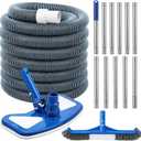 4 Pcs Swimming Pool Cleaning Kit with 1-1/2" x 30 ft Hoses