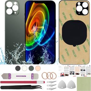 Back Glass Cover Replacement Compatible with iPhone 11 Pro Max 6.5" + Professional Tools (Matte Midnight Green)