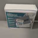 PlushDeluxe Premium Bamboo Mattress Protector  King Size, Waterproof, & Ultra Soft Breathable Noiseless Washable Bed Mattress Cover for Comfort & Protection - White