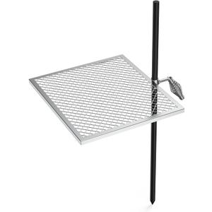 only fire Swivel Campfire Grill Adjustable Open Fire Grill Grate, Mesh Cooking Grate for Fire Pit Grilling, Outdoor Camping, Hiking