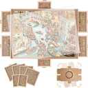 2000 Pieces Rotating Puzzle Board with 6 Drawers,40.16"x28.5" Portable Wooden Jigsaw Puzzle Table with Lazy Susan Spinning Cover for Adults