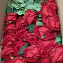 InnoGear 50 Pcs Red Roses Artificial Flowers, Fake Velvet Silk Rose Bulk Faux Flower for Valentine's Gift Decoration DIY Wedding Centerpieces Proposal Bridal Bouquets Party Floral Decor (50, Red)