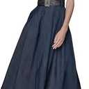 Karl Lagerfeld Women's Belted V Neck Sleeveless Maxi Dress, Size 12