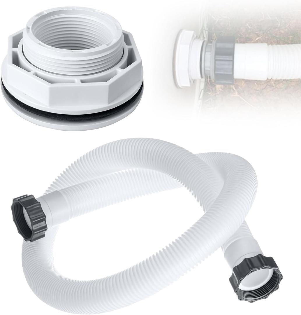 SP1023 1-1/2-Inch FIP Inlet Return Fitting with Hose, Above Ground Pool Inlet Return Fitting with Locknut Gasket Famale Inlet Pipe (FIP) for Hayward SP1023 Swimming Pool Inlet Return Fitting