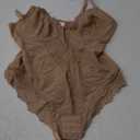 Popilush Tummy Control Shapewear V Neck Backless Lace Thong Bodysuit Sleeveless Tank Tops for Women, Nude, M 