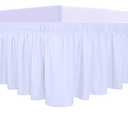 PureFit Wrap Around Ruffled Bed Skirt with Adjustable Elastic Belt - 18 Inch Drop Easy to Put On, Wrinkle Free Bed skirt Dust Ruffles, Frame Cover for Queen, King and C-King Size Beds, White