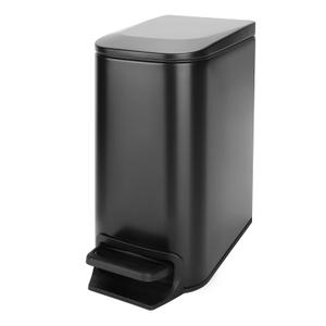 Cesun Small Bathroom Can with Lid Soft Close, Step Pedal, 6 Liter / 1.6 Gallon Stainless Steel Garbage Can with Removable Inner Bin, Anti-Fingerprint Finish (Matt Black)