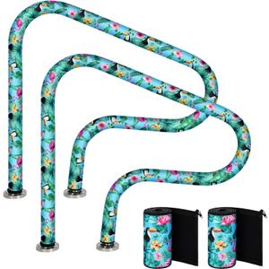 Pinkunn 2 Pcs 4 feet Pool Handrail Cover with Zippers Flamingo Palm Leaf Swimming Pool Hand Rail Slip Resistant Cover(Flamingo and Toucan)