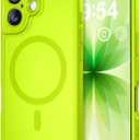 Thomo Magnetic for iPhone 17 Case, [Compatible with Magsafe] [Full Camera Protection] Translucent Matte Military Grade Shockproof with Anti-Fingerprint Phone Cover 2025, Fluorescent Green