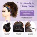 Short Kinky Curly Brown Drawstring Ponytail Extension for Black Women Synthetic Ombre Brown Afro Kinky Curly Ponytail Drawstring Extension Messy Bun Hair Piece for Daily Party 10Inch T1B/30