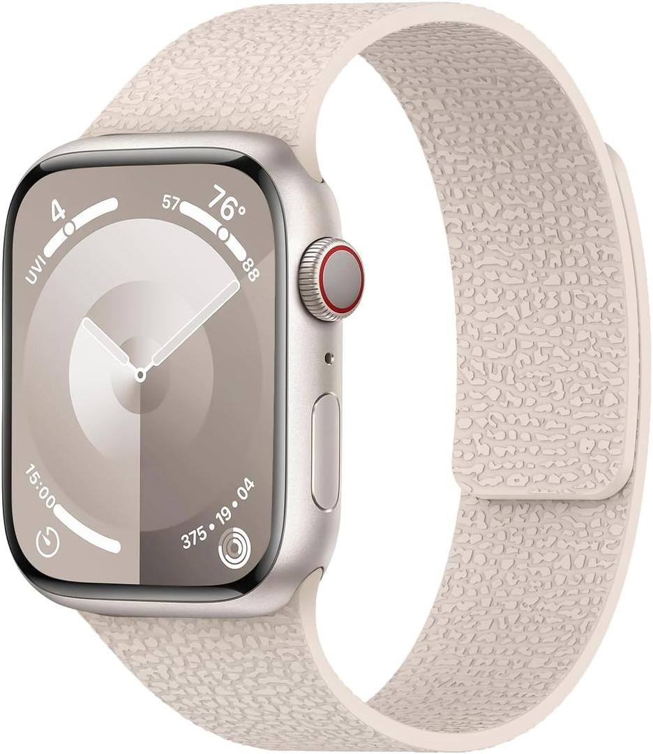 Magnetic Silicone Band Compatible with Apple Watch Band Women Men, Soft Waterproof Sport Strap for iWatch, Size: 44mm/45mm/46mm/49mm/42mm(Series 3 2 1)