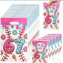 2 x 50pcs 6 7 Party Favor Bags for 6 7 Birthday Decorations, Six Seven Meme 67 Party GiftGoodie Bags with Handles, Double-Sided Pattern, Blue-Pink Birthday Party Bag for Packing Snacks Candy Supplies