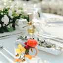 Pumpkin Napkin Rings Set of 4 Fall Table Decor for Thanksgiving Halloween Seasonal Dining Party Centerpiece 3.93X2.55X1.57 Inches