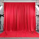 10x10ft Red Backdrop Curtains for Wedding Parties Wrinkle Free Photo Backdrop Drapes for Photography Birthday Baby Shower Soft Fabric Party Backgournd for Photoshoot 5x10ft, 2 Panels