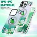 ZIYE Designed for iPhone 15 Pro Max Case for Women Girls [Compatible with MagSafe] Butterfly Flowers Magnetic Phone Case, Lens Camera Protection for 15 ProMax Phone Cover Frosted Green