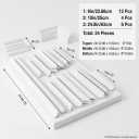 24-Piece Peel and Stick Wall Molding Kit | Pre-Cut Decorative Picture Frame Wainscoting Trim Set (Includes 9", 10", and 24.8" Pieces), Comes with 12 pieces of 9 in (22.86 cm), 4 pieces of 10 in (25 cm), and 8 pieces of 24.8 in (63 cm) moldings.