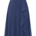 BeryLove Formal Dresses for Women 2026 Wedding Guest with Slit Cocktail Elegant Lace Long Prom Dress (Medium, Grayish Purple)