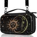 Gurgitat Carrying Case for Nintendo Switch/Switch OLED Travel Carry Cases Hard Shell Protective Cover Strap Black Sun Moon Cute Girls Boys Accessories Storage Pouch Bag for Switch 1 (2017) /Oled 2021