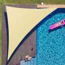 ColourTree 20' x 20' x 28.3' Beige Sun Shade Sail Right Triangle CTSLRT20 - Canopy Mesh Fabric UV Block UPF50, Commercial Heavy Duty & 190 GSM
