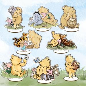 16 Pcs Classic Winnie Wood Table Centerpieces, Cute Animals Decor Cutout Shapes Creatures Table Topper, Winnie Centerpieces for Baby Shower, Baby Shower Birthday Party Decor Supplies