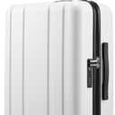 Carry On Luggage 22x14x9 Airline Approved, L2 100% PC Hard Shell Travel Suitcase with Smooth Spinner Wheels, TSA Lock (EX-Core, White, 20 Inch, 40L)