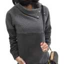 BTFBM Women Fashion Quilted Pattern Lightweight Zipper Long Sleeve Plain Casual Ladies Sweatshirts Pullovers Shirts Tops M